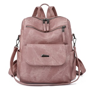 Women Backpack Vegan PU Leather Large Travel Backpack Shoulder Bag,Pink