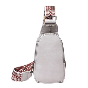 Women Chest Bag Sling Bag Small Crossbody PU Leather Shoulder Backpack for Traveling Hiking,Grey