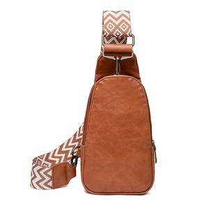 Women Chest Bag Sling Bag Small Crossbody PU Leather Shoulder Backpack for Traveling Hiking,Brown