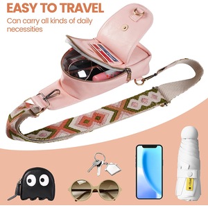 Women Chest Bag Sling Bag Small Crossbody PU Leather Shoulder Backpack for Traveling Hiking,Beige