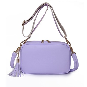 Women Fashion Double Strap Messenger Tassel Bag Shoulder Handbag,Purple