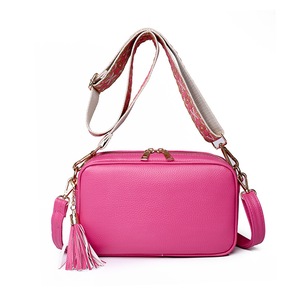 Women Fashion Double Strap Messenger Tassel Bag Shoulder Handbag,Rose