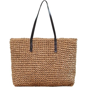 Women Straw Beach Bag Woven Tote Large Beach Handmade Weaving Shoulder Bag Purse Straw Beach Bag Handbag,Coco