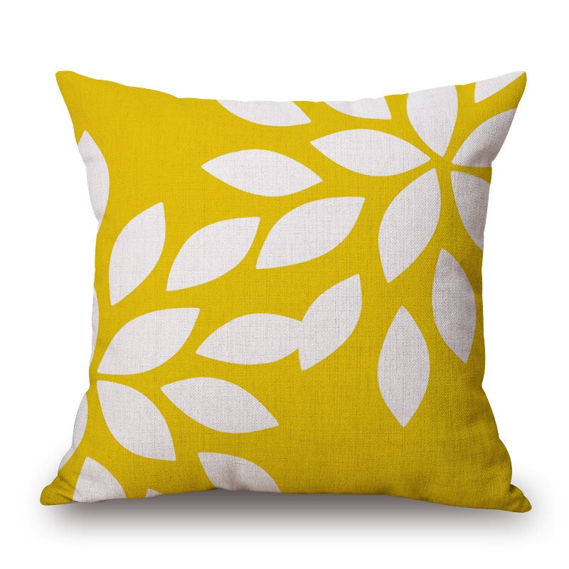 Yellow & White Decorative Throw Cushion Cover Pillow Cover Pillow Case for Sofa Couch Bed Chair Living Room Bedroom 80467