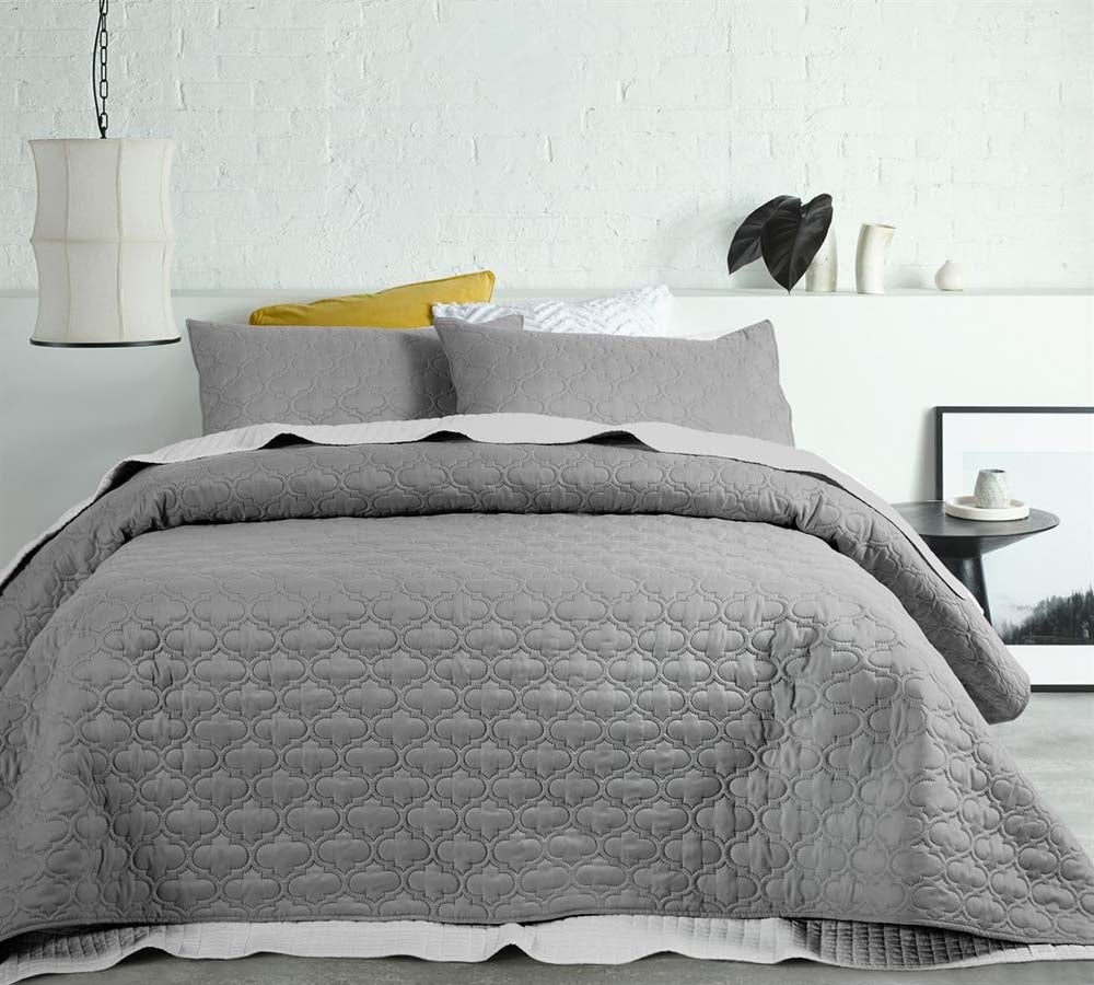 Accessorize Charcoal OPACO Coverlet Set - Queen/King Bed