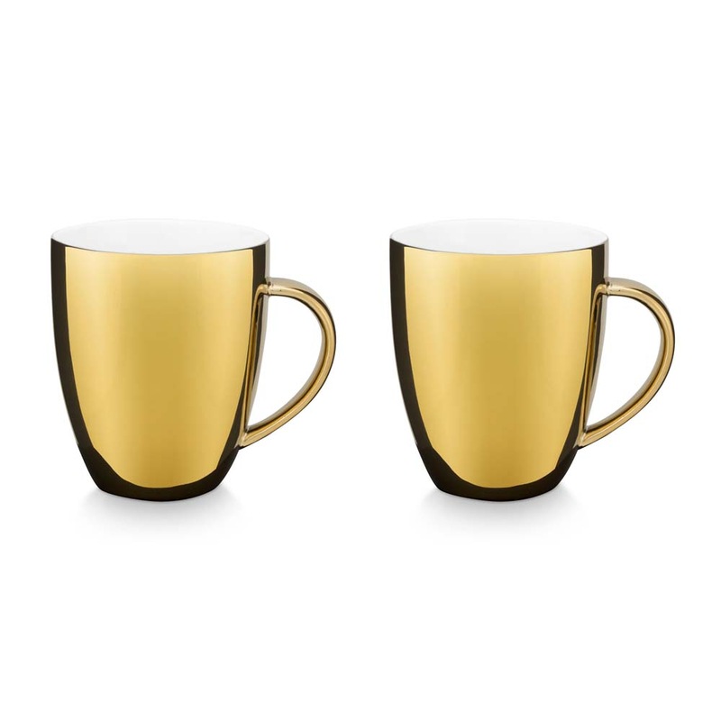 Buy VTWonen Set of 2 Gold Mugs with Ear 250ml - MyDeal