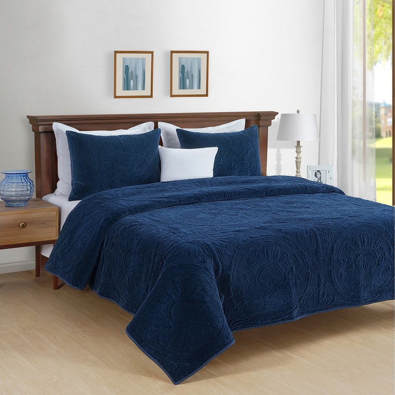 Buy Park Avenue Charlotte Cotton velvet quilted comforter set MyDeal