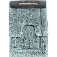 Renee Taylor 2 Piece 2200 GSM Tufted Bath Mat set Gray Mist