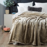 Renee Taylor heavy weight Acrylic Mink blanket Taupe 220 x 240 cms