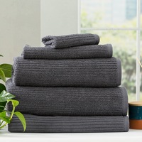 Renee Taylor Cobblestone 650 GSM Cotton Ribbed Towel Packs 5pc Platinum