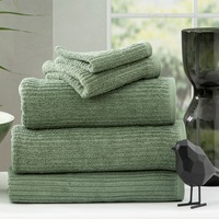 Renee Taylor Cobblestone 650 GSM Cotton Ribbed Towel Packs 5pc Sage