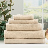 Renee Taylor Cobblestone 650 GSM Cotton Ribbed Towel Packs 5pc Stone