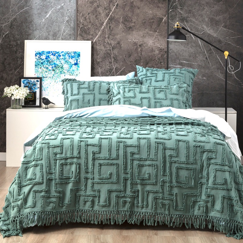 Buy Renee Taylor Riley 100 Cotton Vintage Washed Tufted Bed Cover Set