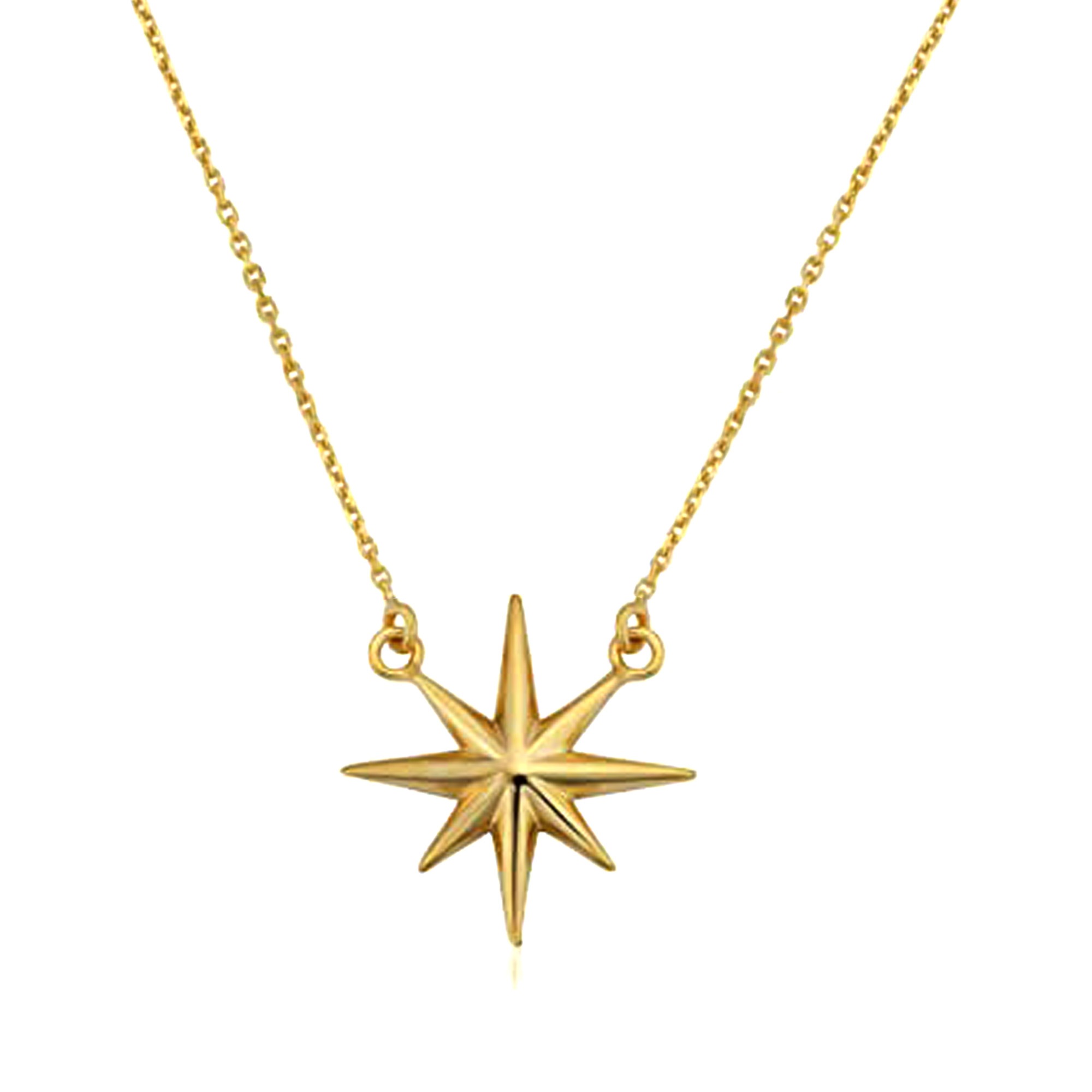 10K Yellow Gold North Star Pendant 
