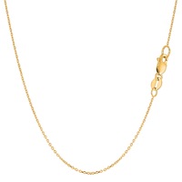 14k Yellow Gold Cable Link Chain Necklace, 0.8mm