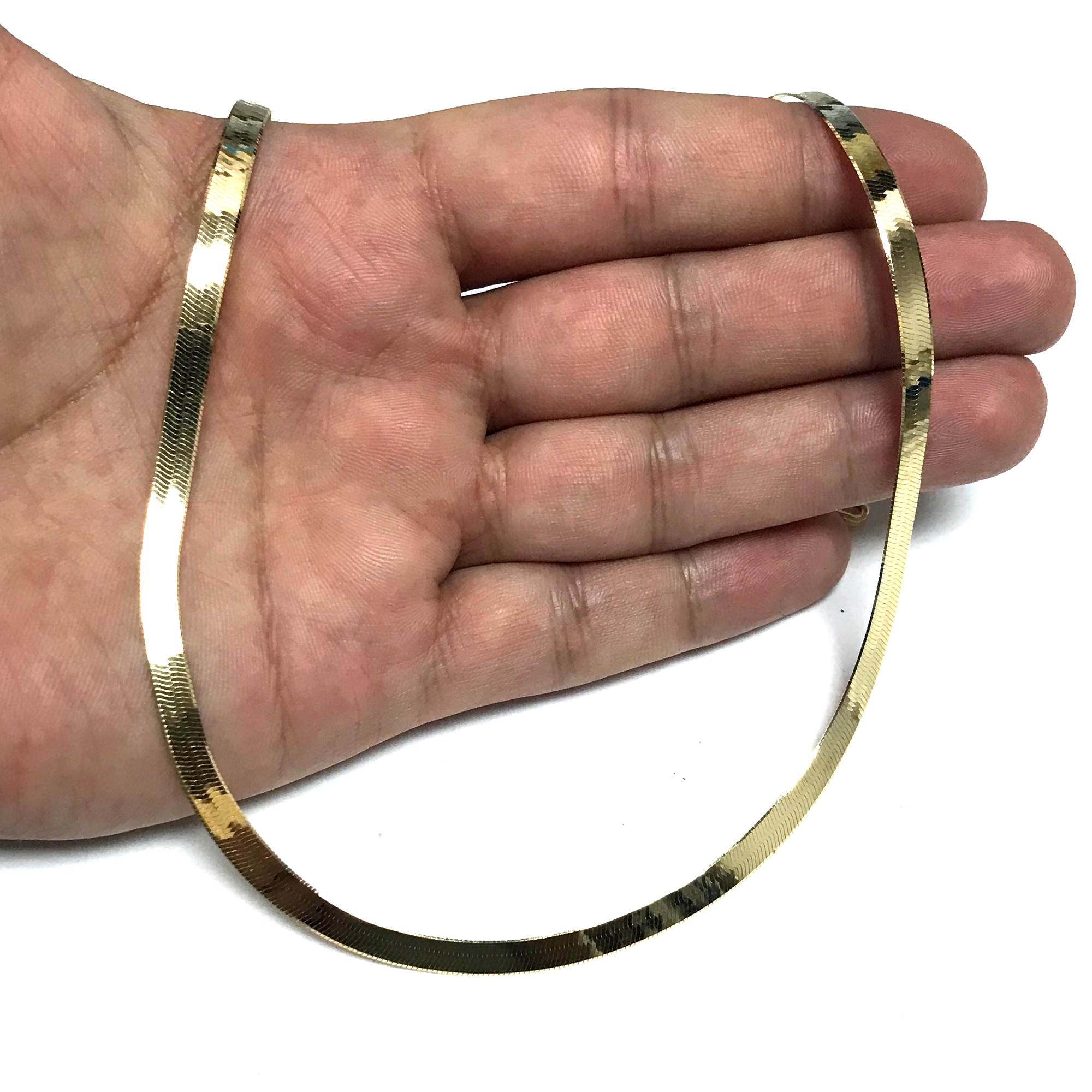 Mens gold herringbone necklace Clearance