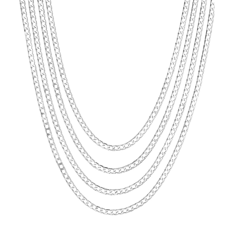Buy Sterling Silver Multi Strand Fancy Necklace, 18" MyDeal