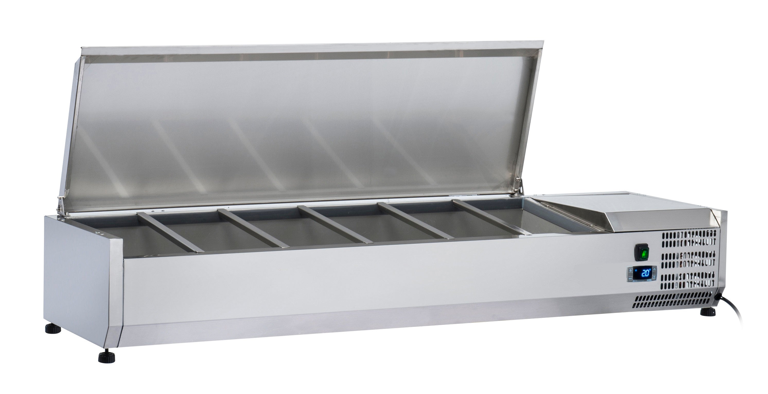 Anvil Aire 1200 Stainless Steel Lid Refrigerated Ingredient Well ICE-VRX1200S Countertop Prep Fridges