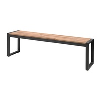 Bolero Acacia Wood and Steel Industrial Benches 1600mm (Pack of 2) - Cafe Benches (DS158) - DS158