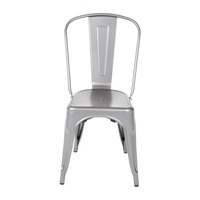 Bolero Gun Metal Grey Steel Bistro Side Chair (Pack of 4) - Cafe Chairs (GL329) - GL329