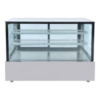 Bonvue Black Trim Square Glass Cake Display 2 Shelves - Cake Display Fridges (SSU150-2XB) - SSU150-2XB