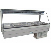 Roband Curved Glass Refrigerated Display Bar, 10 pans - Cold Bain Maries (RB-CRX25RD) - CRX25RD-RB
