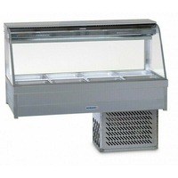 Roband Curved Glass Refrigerated Display Bar, 8 pans - Cold Bain Maries (RB-CRX24RD) - CRX24RD-RB