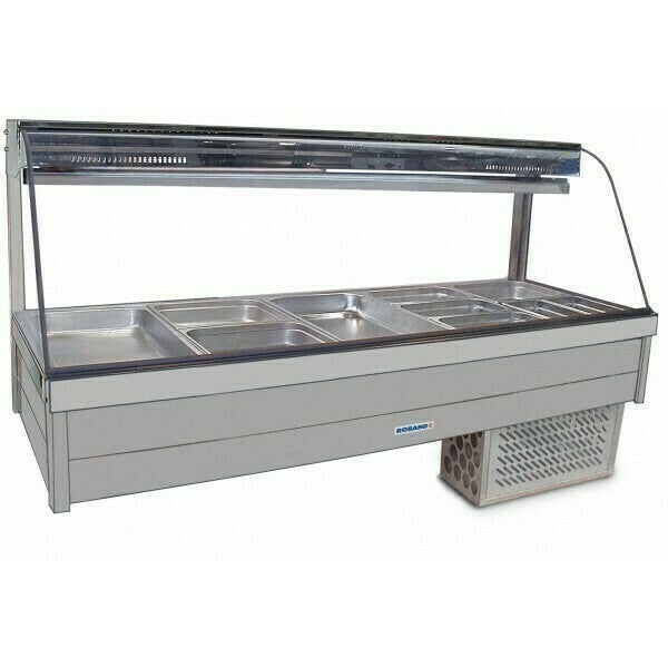Roband Curved Glass Refrigerated Display Bar 10 pans - Piped and Foamed only (no motor) RB-CFX25RD Bain Maries - Cold Food Bars