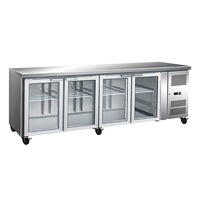 Thermaster 4 Glass Door Gastronorm Bench Fridge - Under Bench Fridges (GN4100TNG) - GN4100TNG