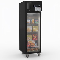 Thermaster Single Glass Door Upright Freezer Black Stainless Steel - Display Freezers (SUFG500B) - SUFG500B