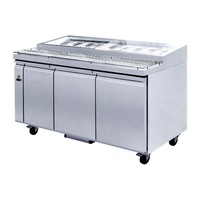 Thermaster Three Door Deluxe Pizza Prep Bench - Pizza Prep Fridges (PWB180) - PWB180