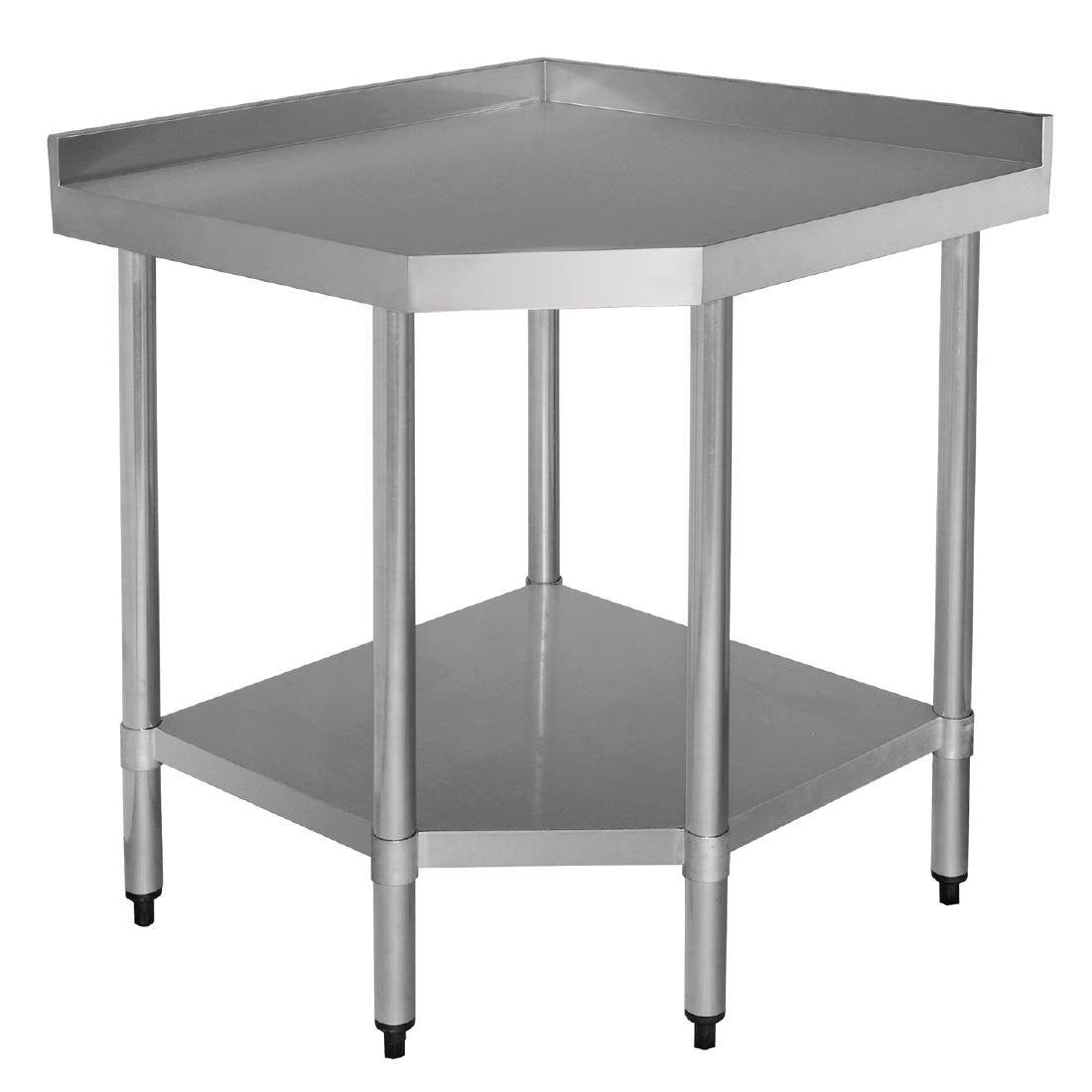 Vogue Stainless Steel Corner Table 600mm CB907 Prep Benches