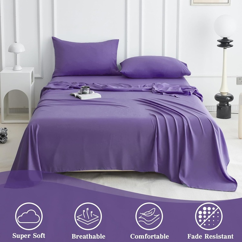 Buy 1800TC Ultra SOFT 4 Piece FLAT & FITTED Sheet Sets Queen/King/Super