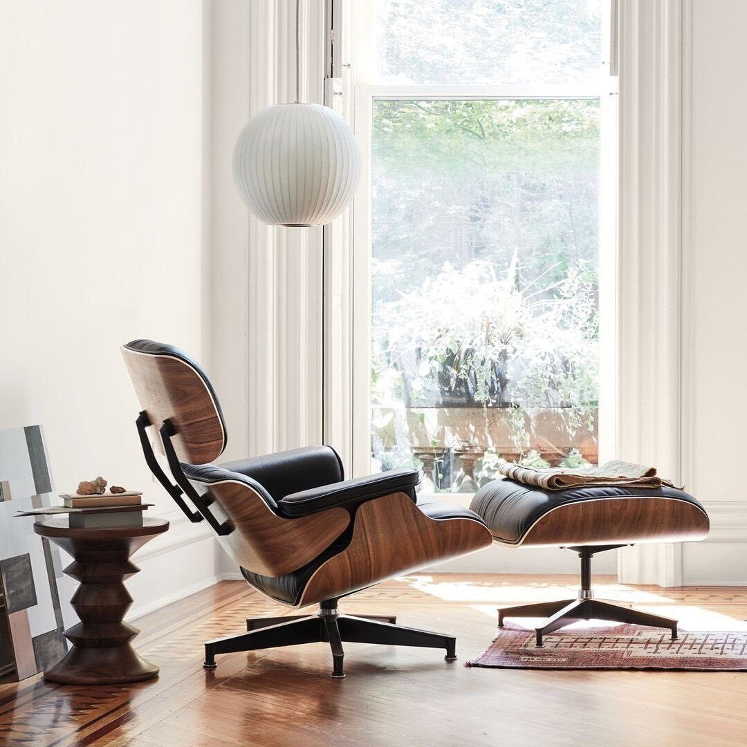 2024 Top Grade Eames Replica Modern Lounge Chair & Ottoman Sets Italian Genuine Leather Recliner Chair