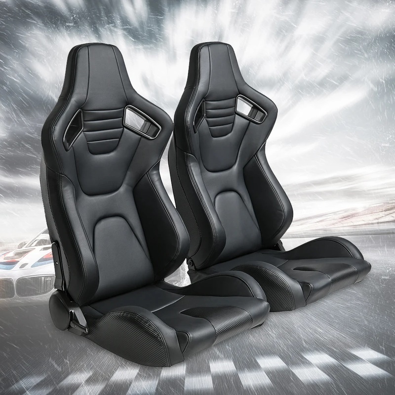 Buy 2pcs PU Leather Booster Car Seat Adjustable Ergonomics High Back