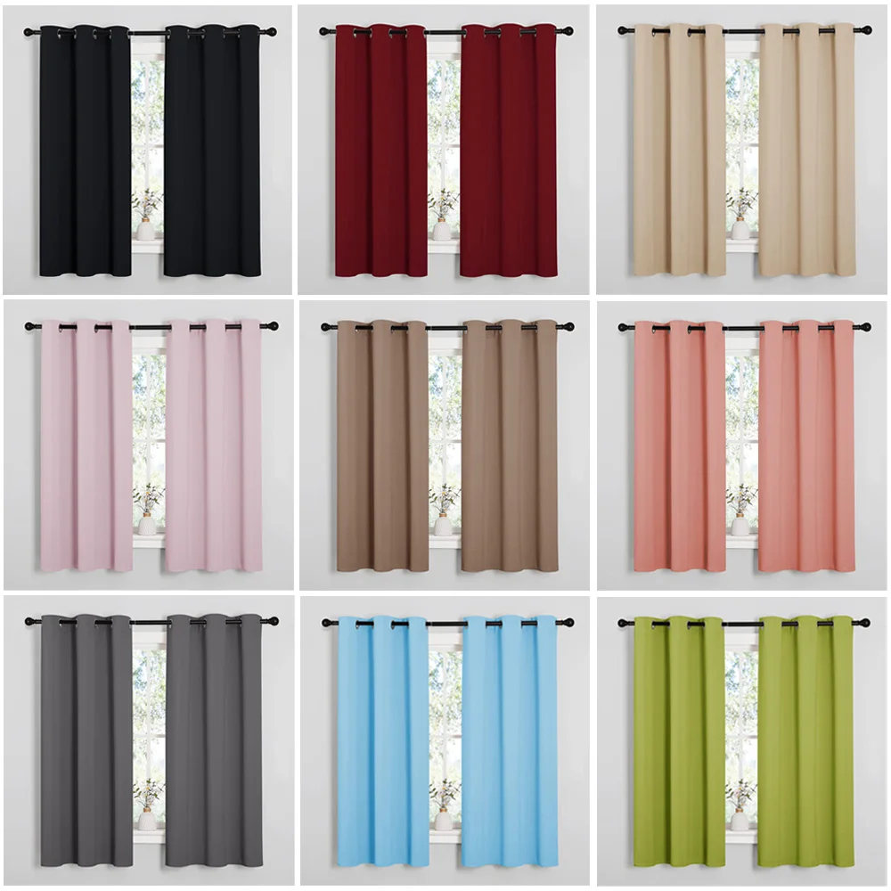 2 Panels Blockout Curtains Darkening Noise Reducing Thermal Insulated Grommet Window Curtain Draperies Eyelet for Bedroom living Room Kitchen