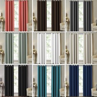 2X Blackout Curtain Living Room Bedroom Window Eyelet Drapes Pair Multi-color