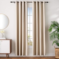 Blockout Curtains Bedroom Door Window Grommet Eyelet Curtain Blackout Draperies for Doorway Closet