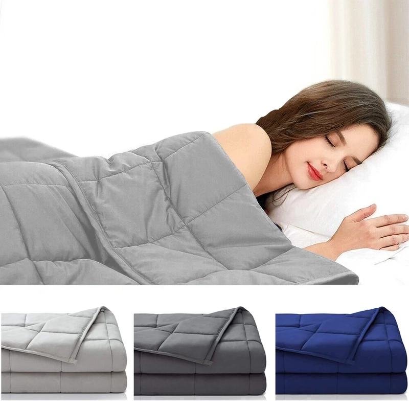 mydeal.com.au | Therapy Weighted Blanket for Relieve Anxiety / Stress Temperature Regulating Heavy Quilts Travel Blankets
