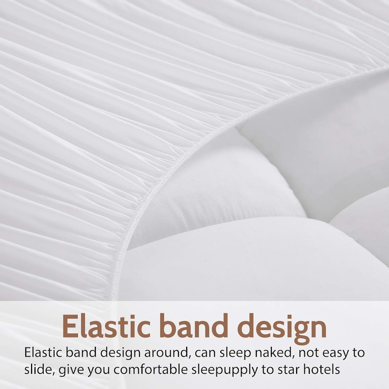 Bamboo Fibre Pillowtop Mattress Topper Breathable Fully-Fitted Pillow ...