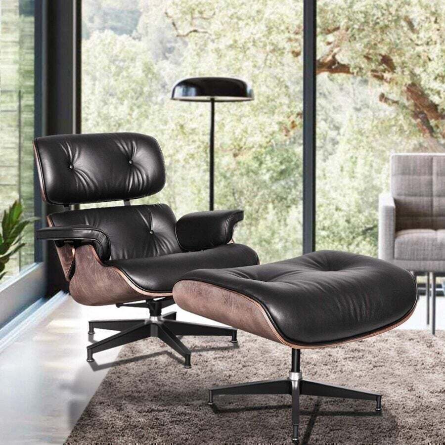 Buy Furgle Eames Replica Modern Lounge Recliner Chair and Ottoman ...