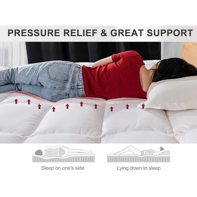 Buy Luxury 1000GSM AntiBacterial & Hypoallergenic Bamboo Mattress Topper Machine washable MyDeal