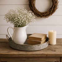 Rustica Oval Serving Tray in Antique Zinc - Buy 1 Get 1 Free Sale