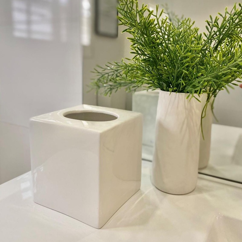 Buy Ceramic Tissue Box Holder In White - Mydeal