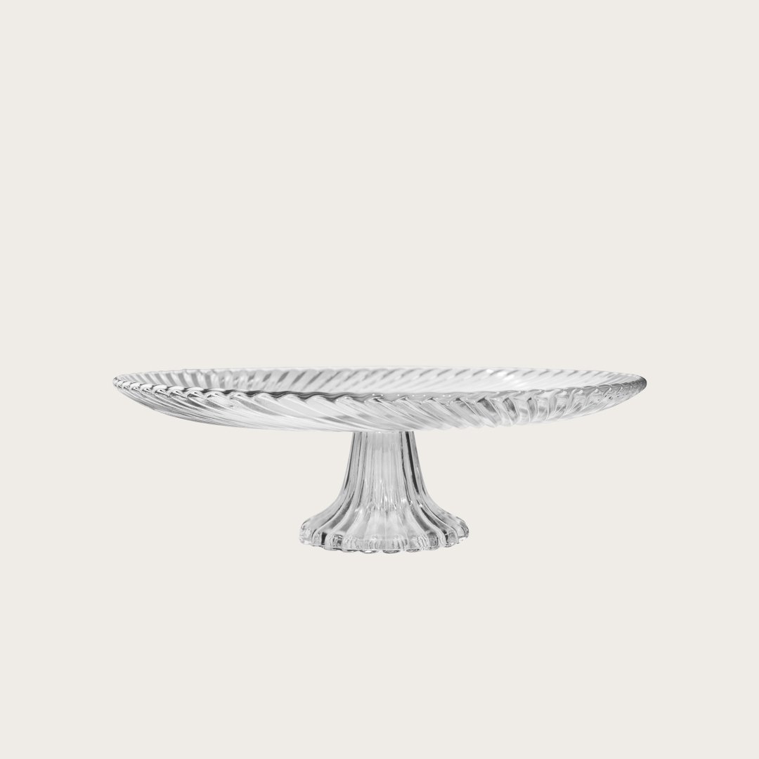 Ernest Ribbed Glass Cake Stand (Save 27%)