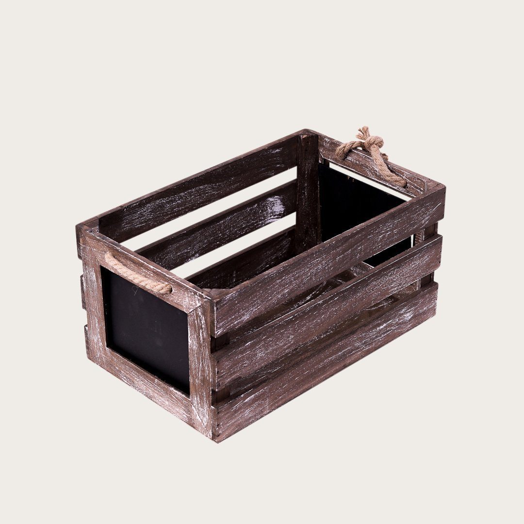 Crate Storage Box W/ Rope Handles - Large