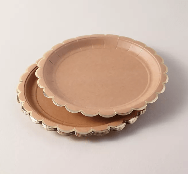 Natural Scalloped Paper Plates
