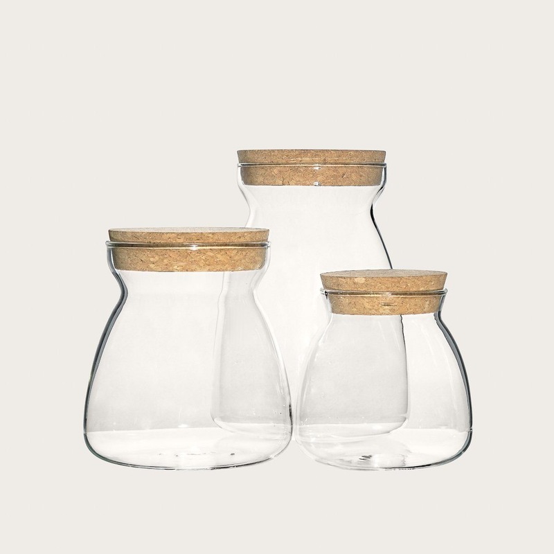 Rosa Small Glass Storage Jar with Cork Lid | Buy Canisters & Jars ...