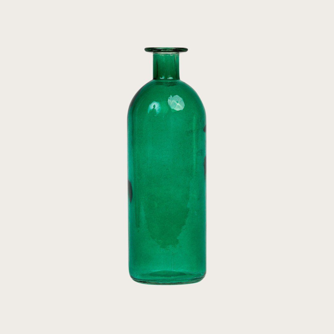 Esme Boho Glass Vase in Green - Medium (Save 42%)