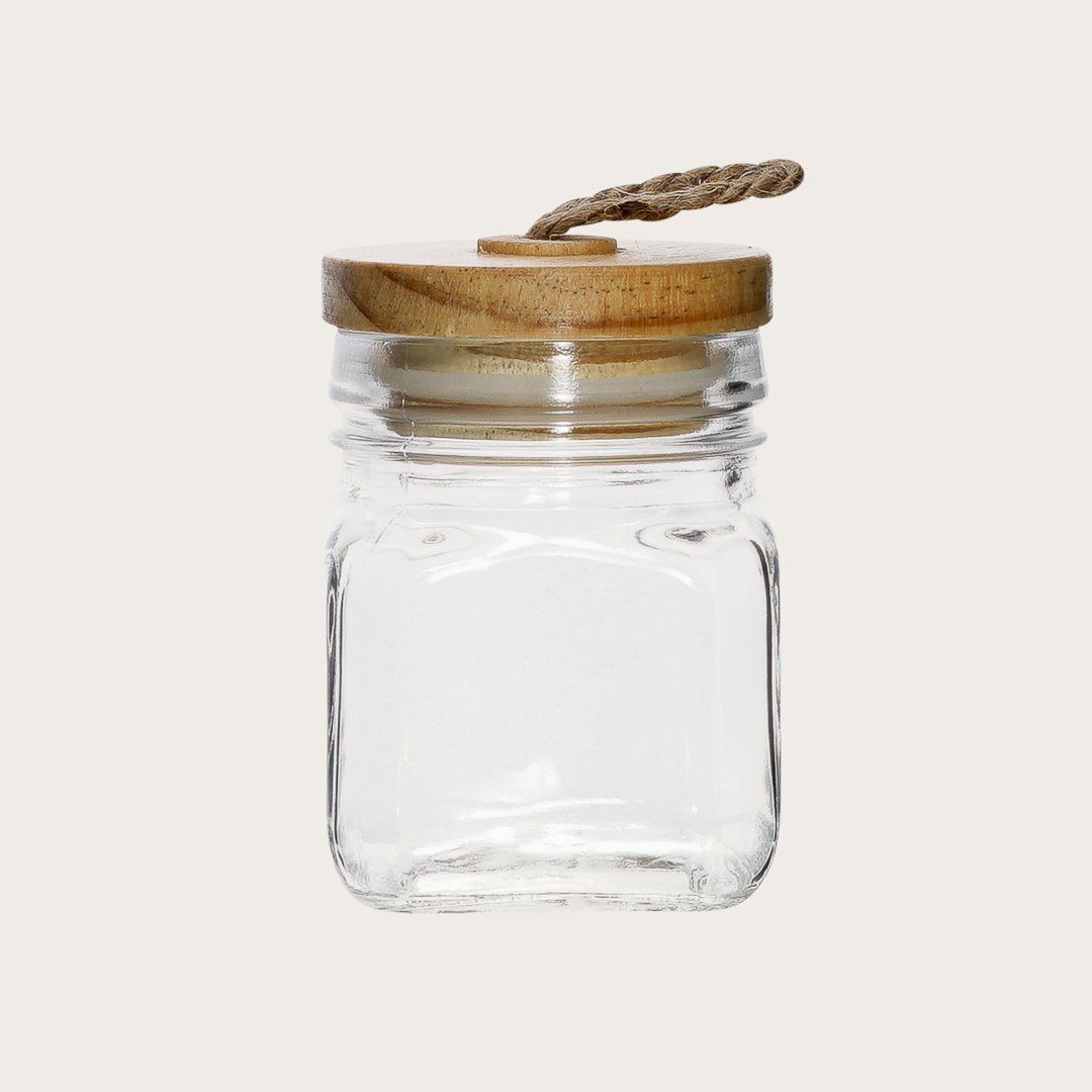 Set of 12 Jasper Square Glass Spice Jars